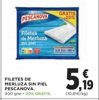 Hipercor Filetes De Merluza Sin Piel Pescanova oferta