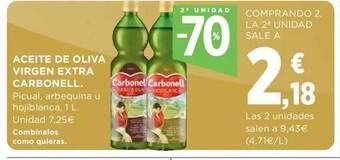 Hipercor 2a Unidad -70% Aceite De Oliva Virgen Extra Carbonell oferta