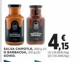 Hipercor Salsa Chipotle O Barbacoa Goiko oferta