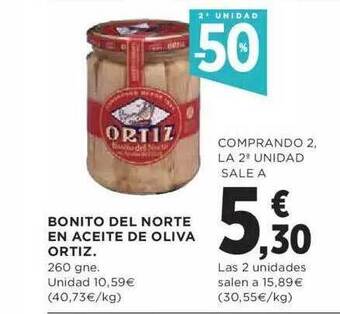 Hipercor 2a Unidad -50% Bonito Del Norte En Aceite De Oliva Ortiz oferta