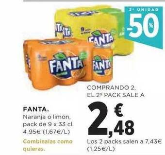 Hipercor 2a Unidad -50% Fanta oferta