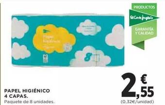 Hipercor Papel Higiénico 4 Capas oferta