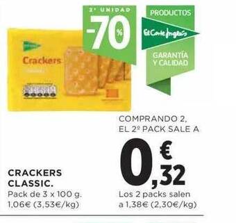Hipercor 2a Unidad -70% Crackers Classic oferta