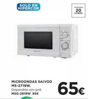 Hipercor Microondas Saivod Ms-2719w oferta
