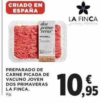 Hipercor Preparado De Carne Picada De Vacuno Joven Dos Primaveras La Finca oferta