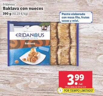 Lidl Eridanous Baklava Con Nueces oferta