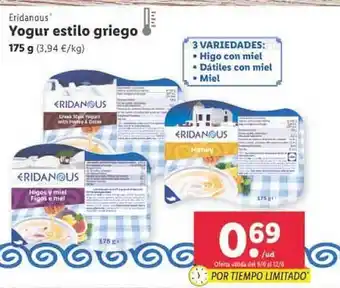Lidl Eridanous Yogur Estilo Griego oferta
