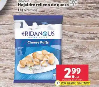 Lidl Eridanous Hojaldre Relleno De Queso oferta