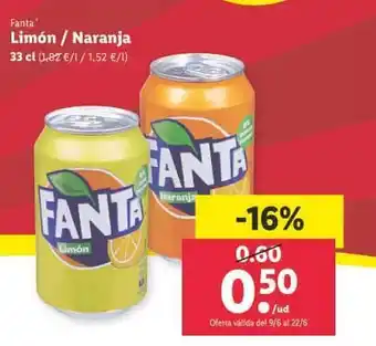 Lidl Fanta Limón Naranja oferta