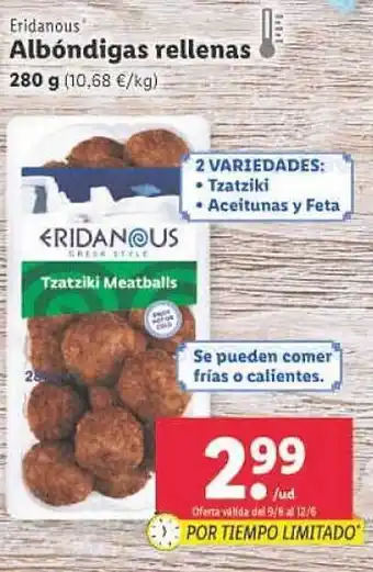 Lidl Eridanous Albóndigas Rellenas oferta