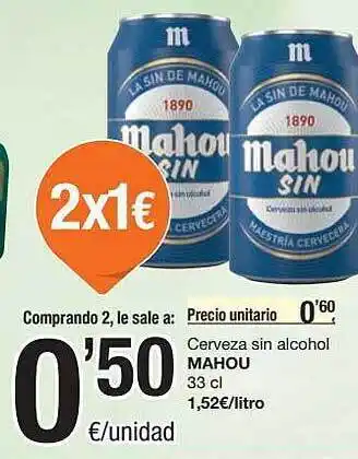 SPAR Fragadis Cerveza Sin Alcohol Mahou oferta