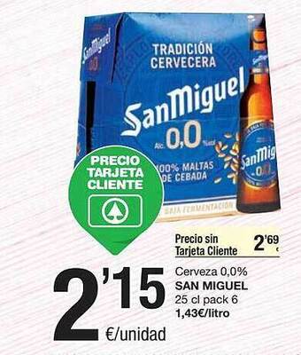 SPAR Fragadis Cerveza 0.0% San Miguel oferta