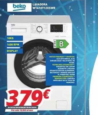 Mi electro Beko Lavadora Wta10712xswr oferta