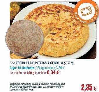 Abordo Tortilla De Patatas Y Cebolla oferta