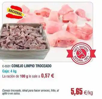 Abordo Conejo Limpio Troceado oferta