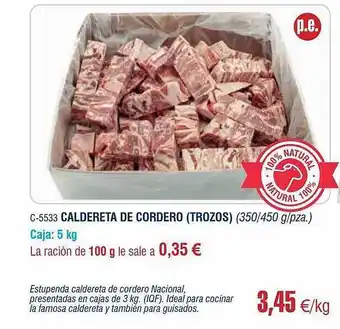 Abordo Caldereta De Cordero oferta