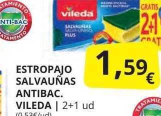 Supermercados MAS Estropajo Salvaunas Antibac Vileda oferta