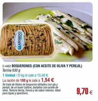 Abordo Boquerones (con Aceite De Oliva Y Perejil) oferta