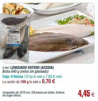 Abordo Lenguado Entero oferta