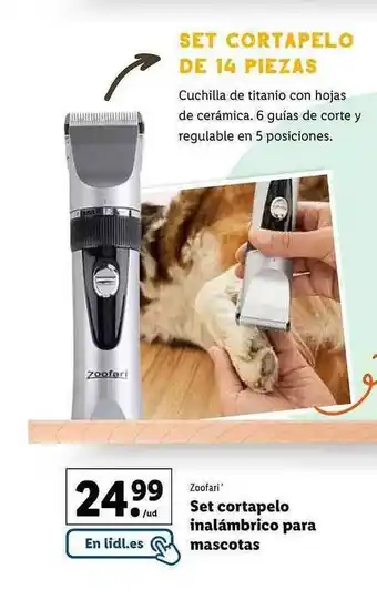 Lidl Zoofari Set Cortapelo Inalámbrico Para Mascotas oferta