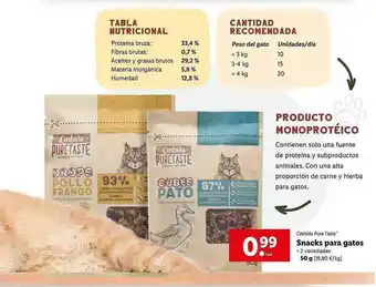Lidl Coshida Pure Taste Snacks Para Gatos oferta