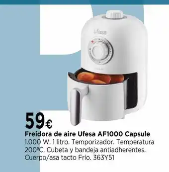 Cadena88 Freidora De Aire Ufesa Af1000 Capsule oferta