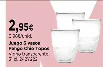 Cadena88 Juego 3 Vasos Pengo Chio Topos oferta