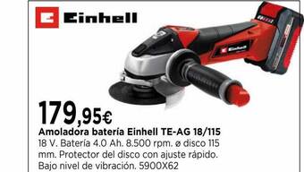 Cadena88 Amoladora Batería Einhell Te-ag 18 115 oferta