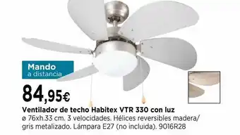 Cadena88 Ventilador De Techo Habitex Vtr 330 Con Luz oferta