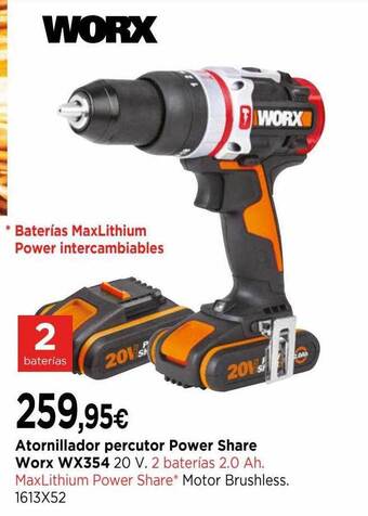 Cadena88 Atornillador Percutor Power Share Worx Wx354 oferta