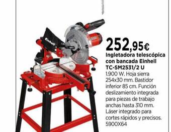Cadena88 Ingletadora Telescópica Con Bancada Einhell Tc-sm2531 2 U oferta