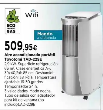 Cadena88 Aire Acondicionado Portátil Toyotomoi Tad-229e oferta