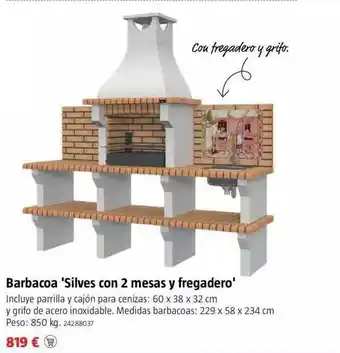 Bauhaus Barbacoa 'silves Con 2 M Esas Y Fragadero' oferta