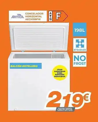 Artica Congelador Horizontal Aech198fw