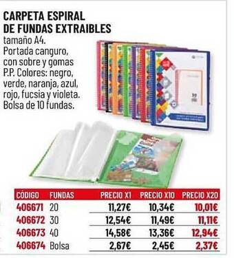 Carlin Carpeta Espiral De Fundas Extraibles oferta