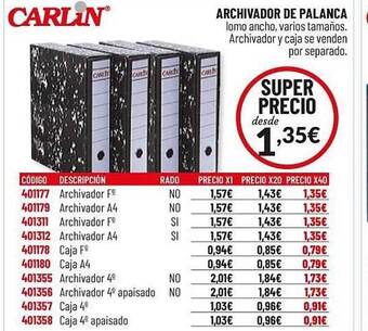 Carlin Carlin Archivador De Palanca oferta