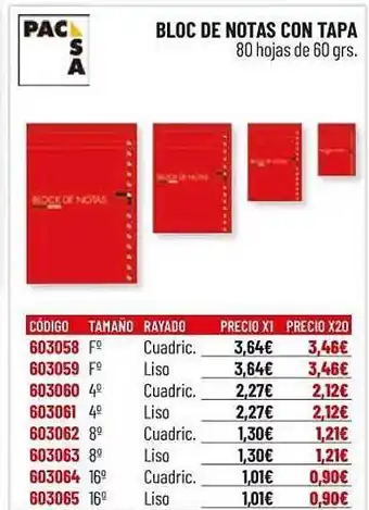 Carlin Bloc De Notas Con Tapa Pacsa oferta