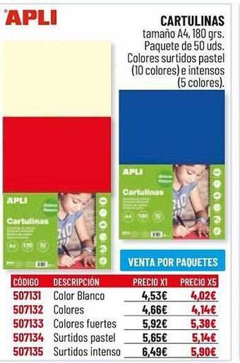 Carlin Apli Cartulinas oferta