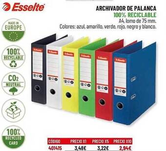 Carlin Esselte Archivador De Palanca oferta