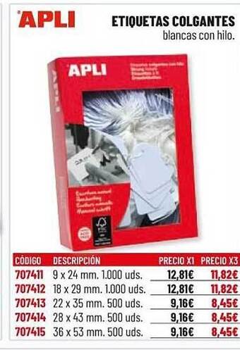 Carlin Apli Etiquetas Colgantes oferta