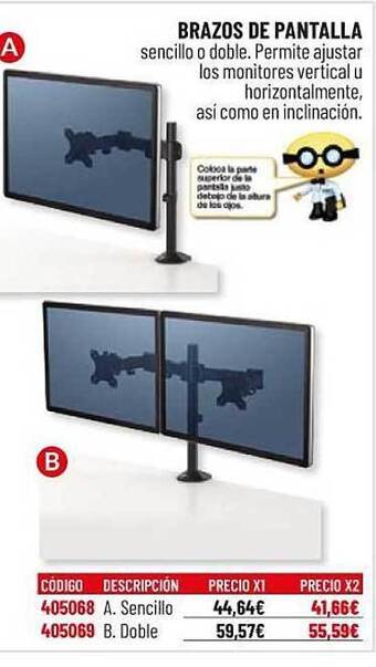 Carlin Brazos De Pantalla oferta
