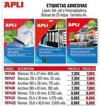 Carlin Apli Etiquetas Adhesivas oferta