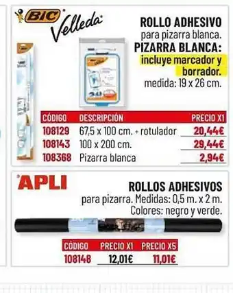 Carlin Rollo Adhesivo Pizarra Blanca Bic oferta