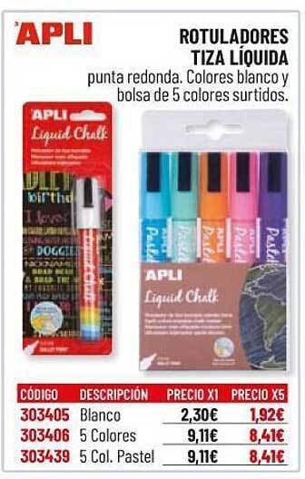 Carlin Apli Rotuladores Tiza Líquida oferta