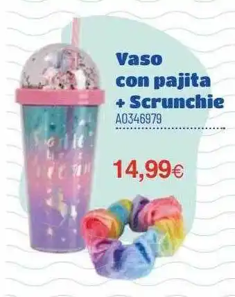 Juguettos Vaso Con Pajita + Scrunchie oferta