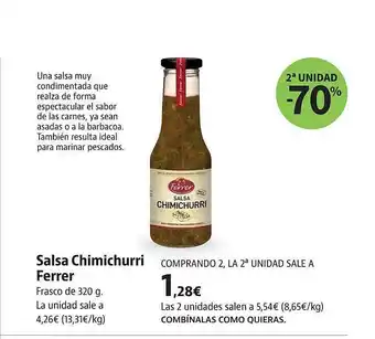 Supermercados Sánchez Romero 2a Unidad -70% Salsa Chimichurri Ferrer oferta