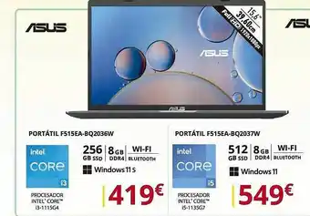 Dynos Informática Asus Portátil F515ea-bq2036w Portátil F515ea-bq2037w oferta