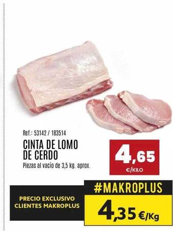 Makro Cinta De Lomo De Cerdo oferta