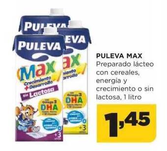 Alimerka Puleva Max Preparado Lacteo Con Cereales Energia Y Crecimiento O Sin Lactosa oferta