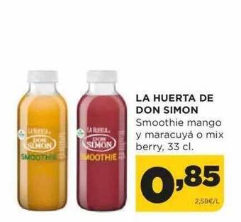 Alimerka La Huerta De Don Simon Smoothie Mango Y Maracuyá O Mix Berry oferta